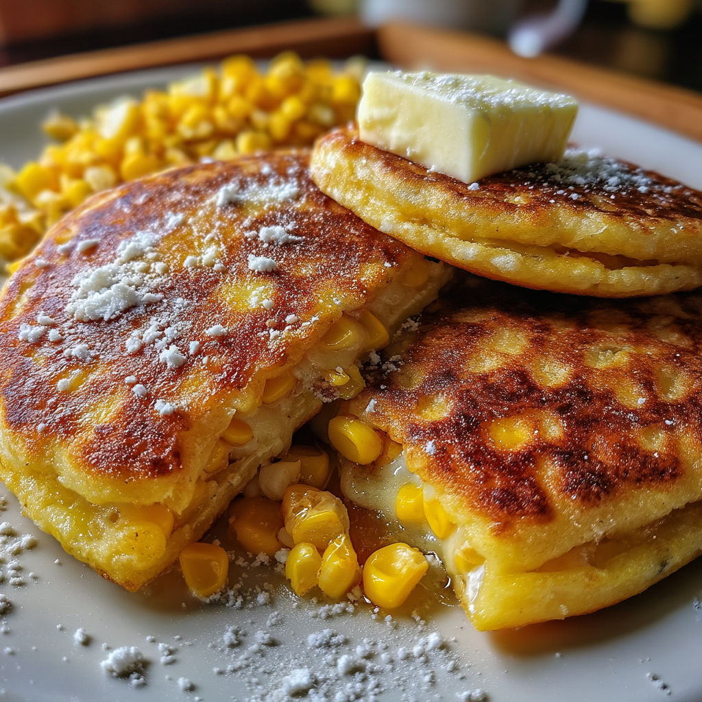 A plate of food with corn and butter.