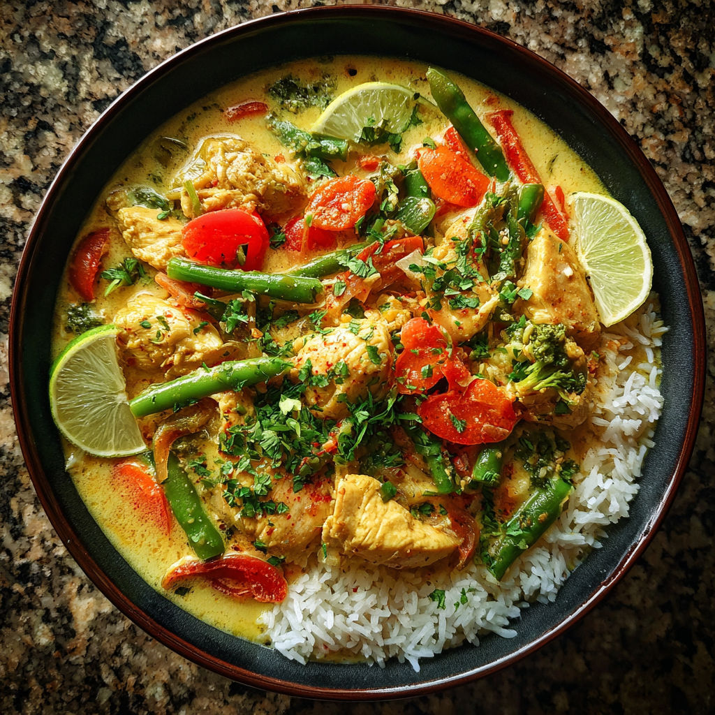 A plate of food with rice and vegetables.