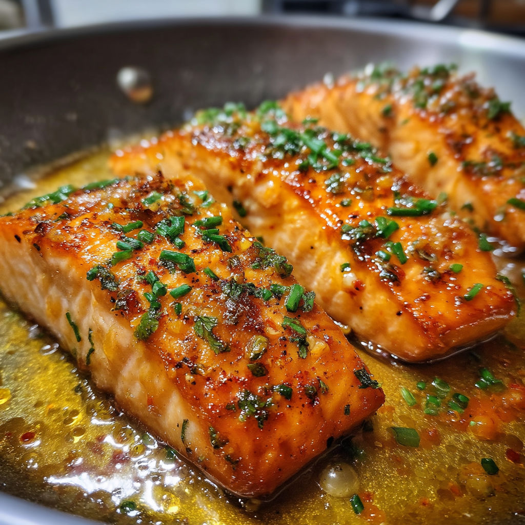 A pan of bang bang salmon.
