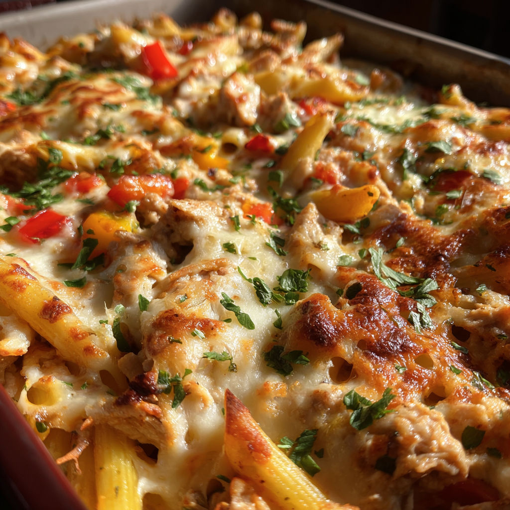 A delicious and healthy baked ziti with turkey and veggies recipe.