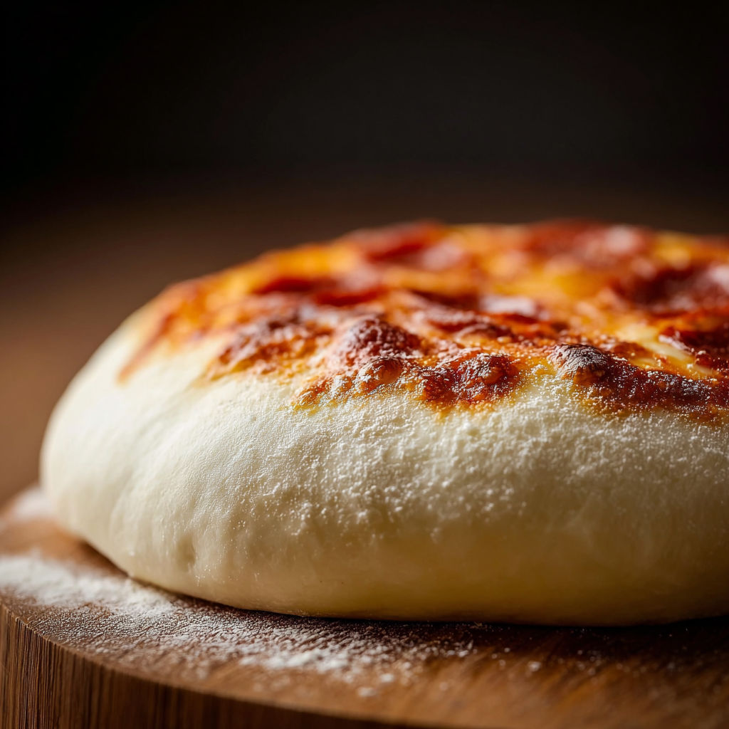 A pizza dough with cheese and tomato sauce.