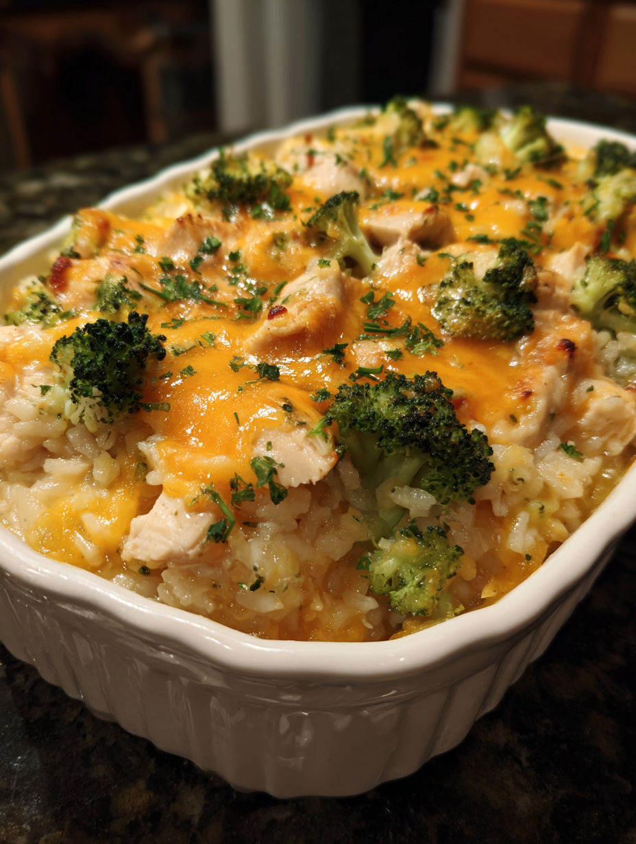 A bowl of rice, chicken, and broccoli.