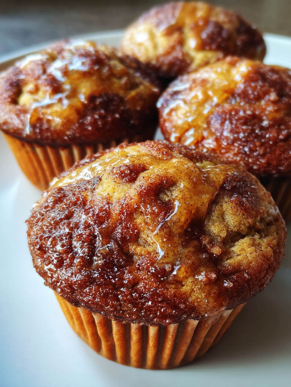 A plate of muffins with a glaze on top.