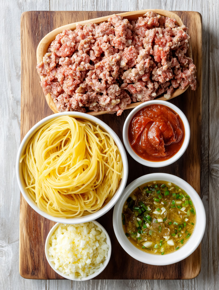 A bowl of spaghetti with tomato sauce.