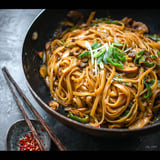 A bowl of Sweet and Spicy Asian Noodles.