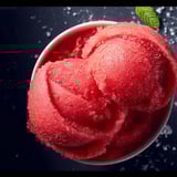 A bowl of watermelon sorbet.