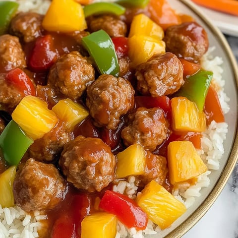 A bowl of slow cooker sweet and sour meatballs.