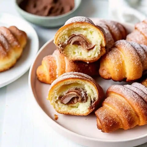 A plate of fried croissant beignets.