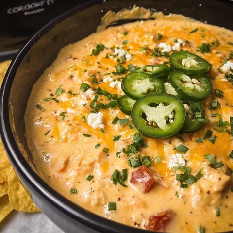 A bowl of spicy slow cooker queso.