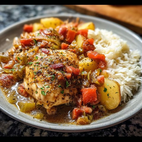 A plate of food with rice and chicken.