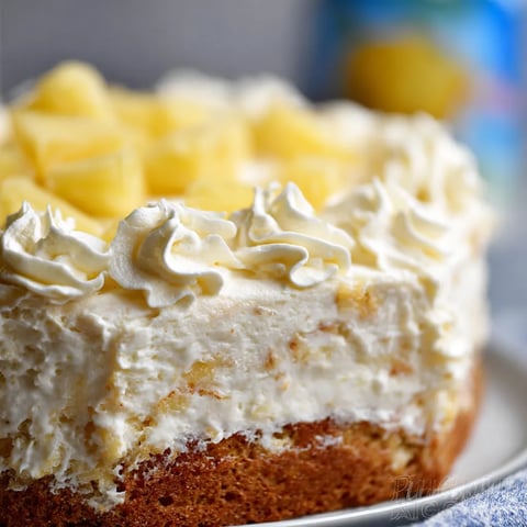 A slice of a pineapple cake.