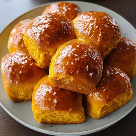 A plate of sweet potato yeast rolls.
