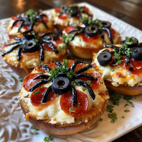 Halloween Spider Bagel Bites.