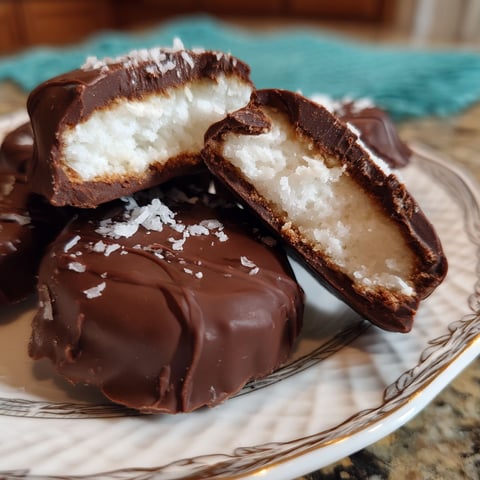 A plate of chocolate covered peppermint patties.