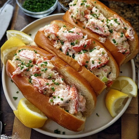 Two lobster rolls on a plate.
