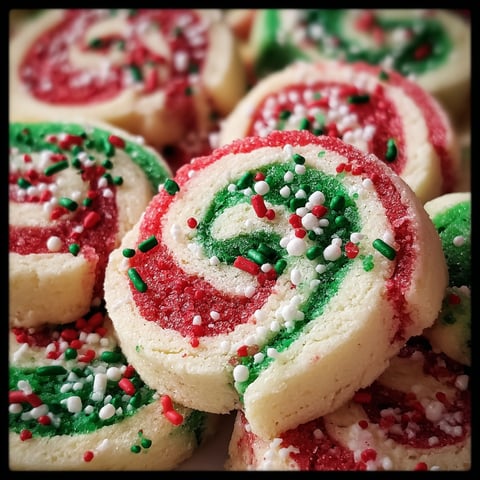 A plate of Christmas pinwheel cookies.