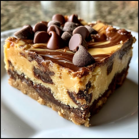 A slice of peanut butter cup cheesecake fudge.