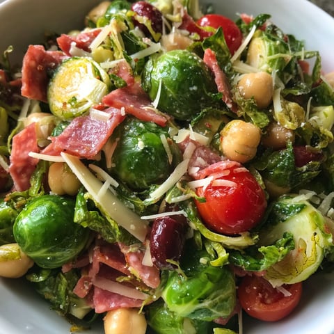 A bowl of Italian Brussels Sprouts Salad.