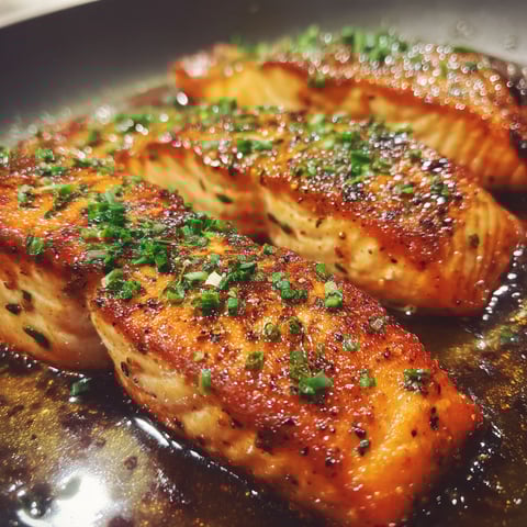 A pan of bang bang salmon.