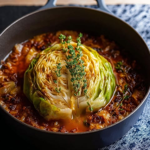 A close up of a cabbage in a pot.